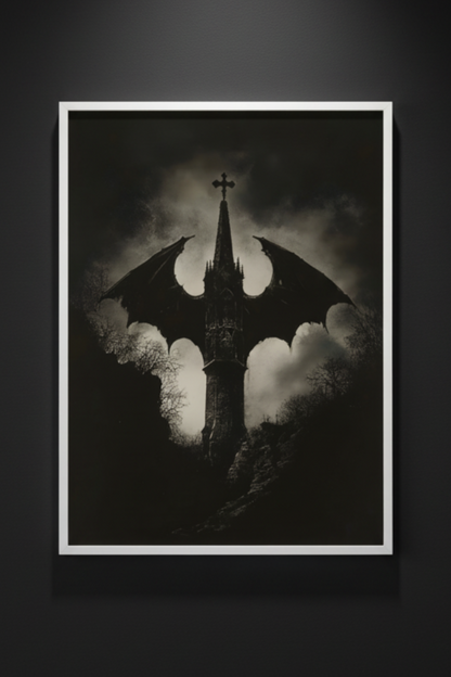 The Bat Tower | Gothic Landscape Fine Art Paper Print artwork image