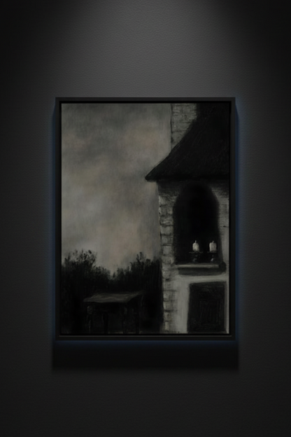 The Candle in the Cottage | Gothic Interior Fine Art Paper Print artwork image