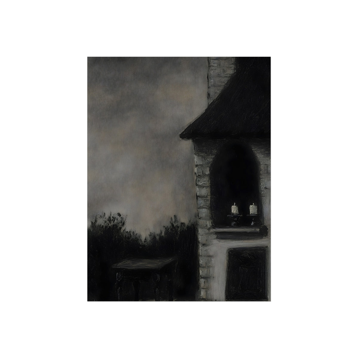 The Candle in the Cottage fine art paper print detail