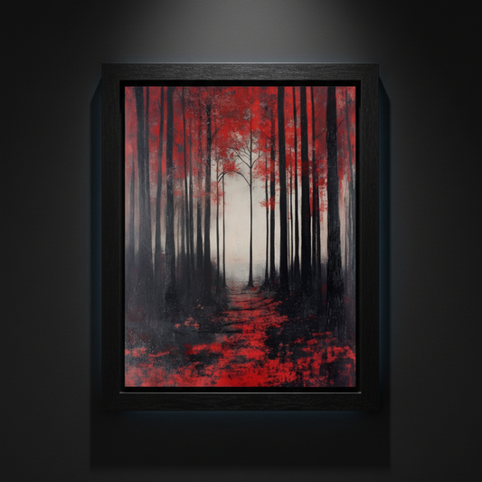 The Crimson Forest Path, art print