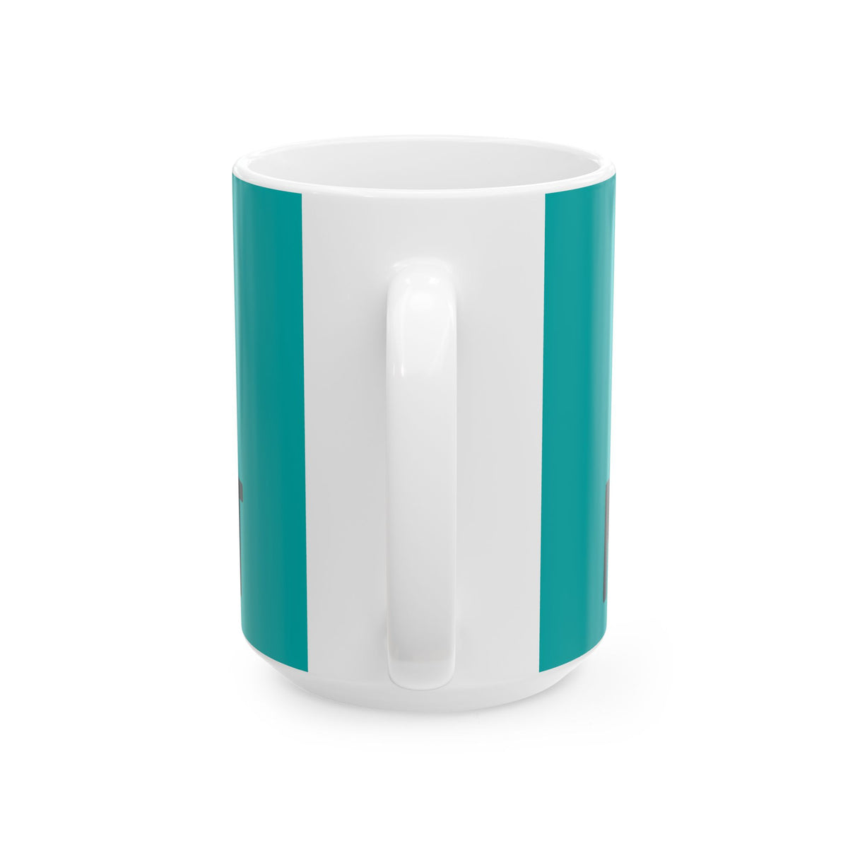 Funny coffee mug printed with "THE ECONOMY RECOVERED NOBODY TOLD MY WALLET", 15 oz size, back view showing the handle