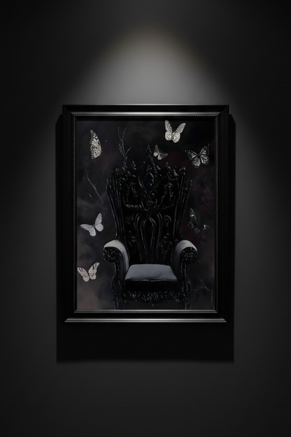 The Empty Throne gothic chair and butterflies fine art artwork