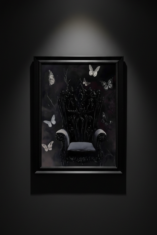 The Empty Throne gothic chair and butterflies fine art artwork