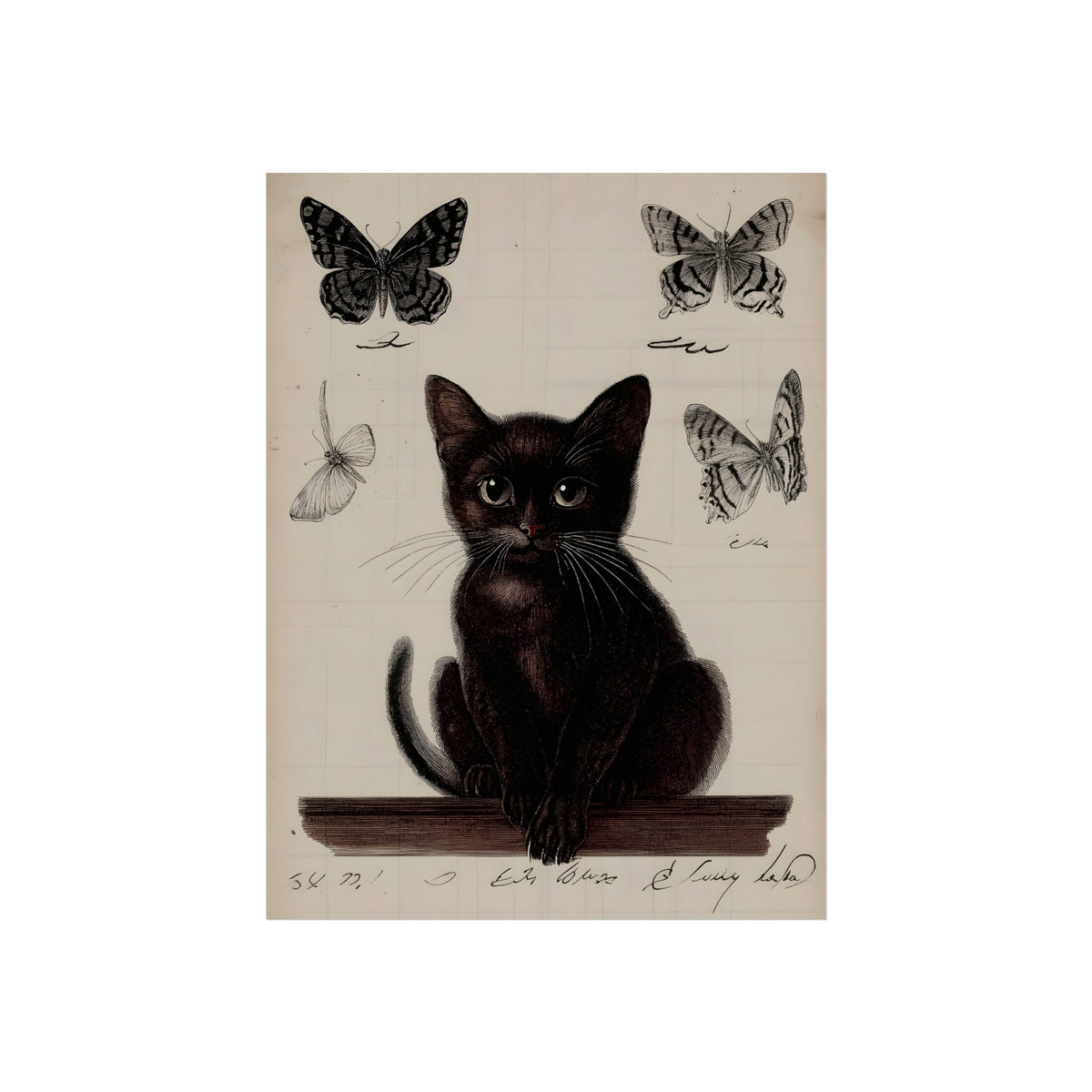 The Familiar's Cabinet | Gothic Botanical Fine Art Paper Print framed display mockup