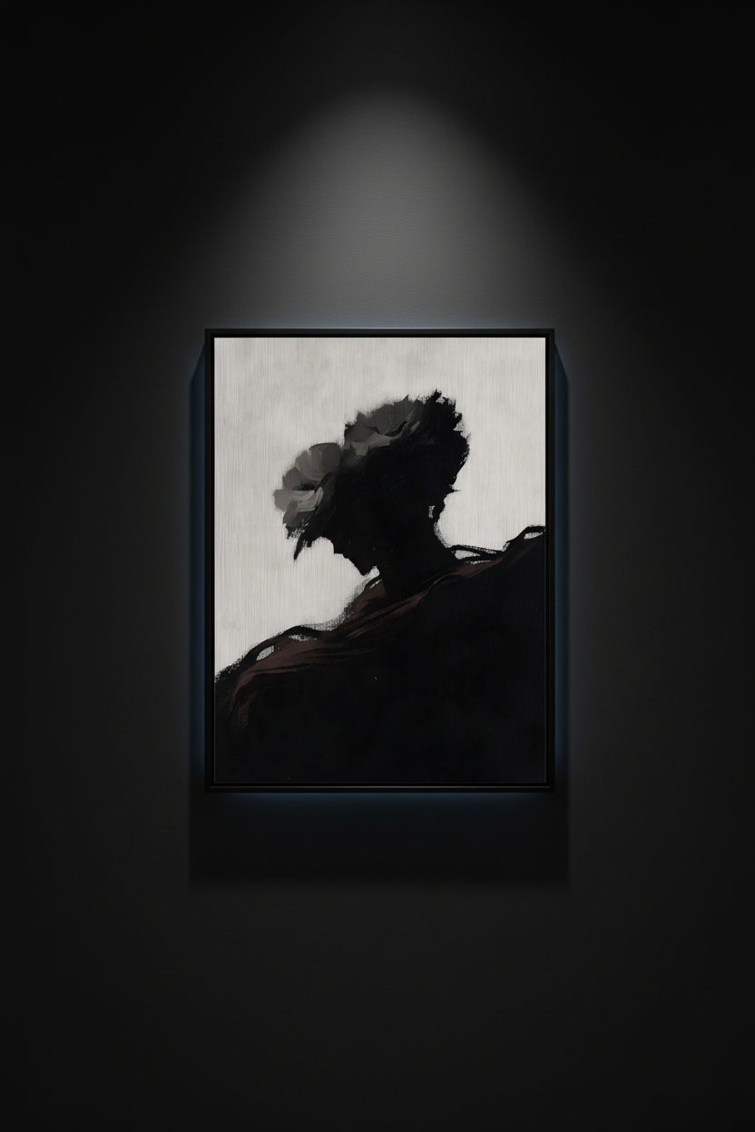 The Floral Silhouette | Dark Floral Fine Art Paper Print artwork image