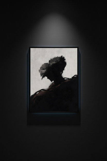 The Floral Silhouette | Dark Floral Fine Art Paper Print artwork image