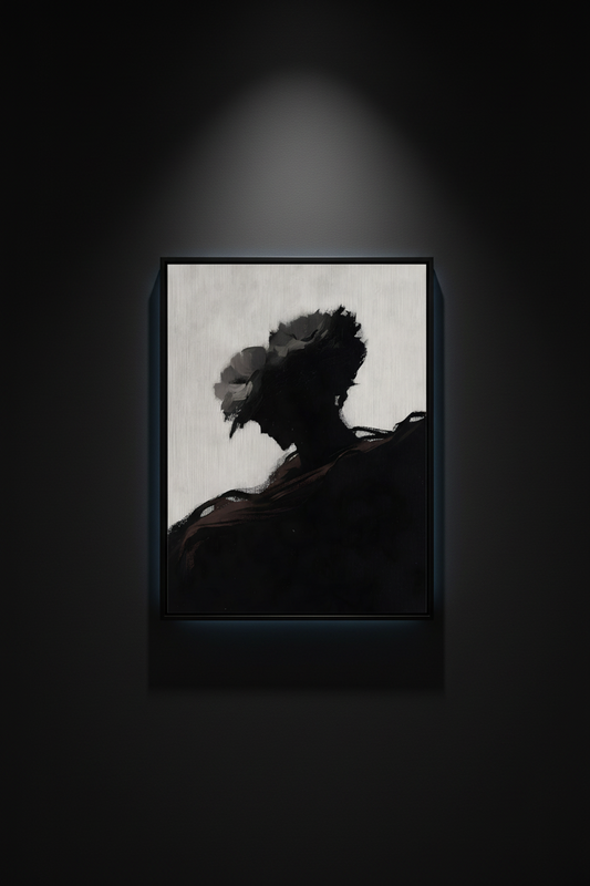 The Floral Silhouette | Dark Floral Fine Art Paper Print artwork image