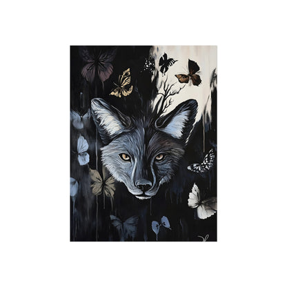 The Garden Fox fox flowers and butterflies fine art poster
