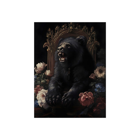 The Garden Guest bear and flowers fine art poster