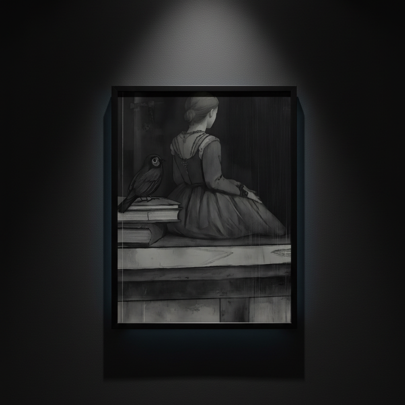 The Girl and the Crow, art print
