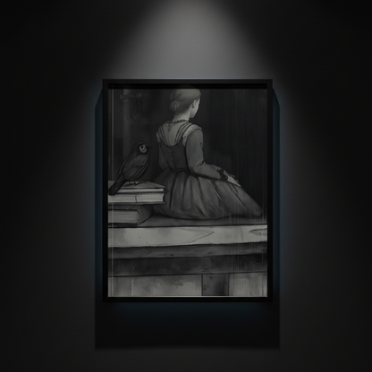 The Girl and the Crow, art print