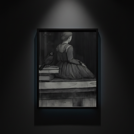 The Girl and the Crow, art print