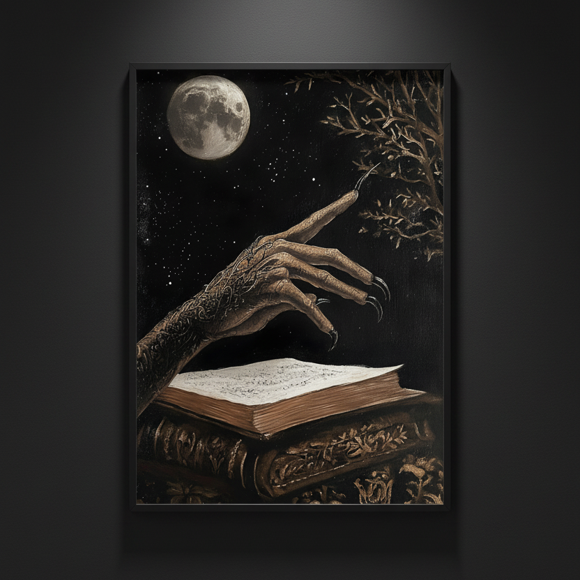 The Hand Upon the Book, art print