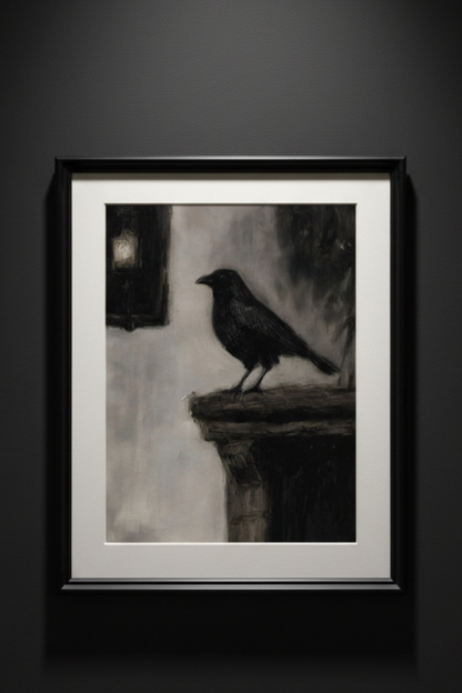 The Ledge Keeper | Gothic Wildlife Fine Art Paper Print artwork image