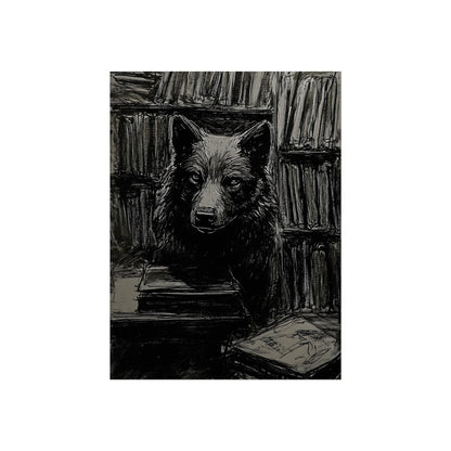 The Librarian Wolf, art print, view 2