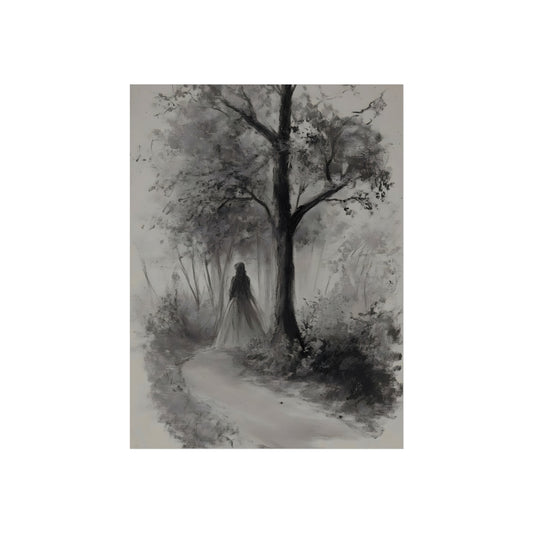The Long Walk woman pencil sketch fine art poster