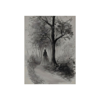 The Long Walk woman pencil sketch fine art poster