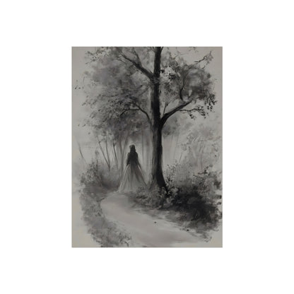 The Long Walk woman pencil sketch fine art poster
