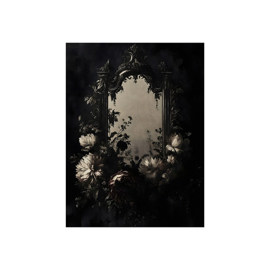 The Looking Glass Garden gothic flowers and mirror fine art poster