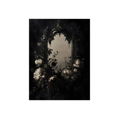 The Looking Glass Garden gothic flowers and mirror fine art poster