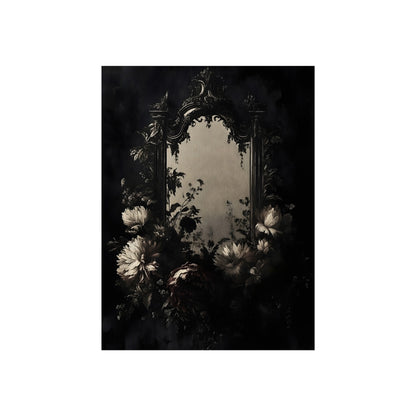 The Looking Glass Garden gothic flowers and mirror fine art poster