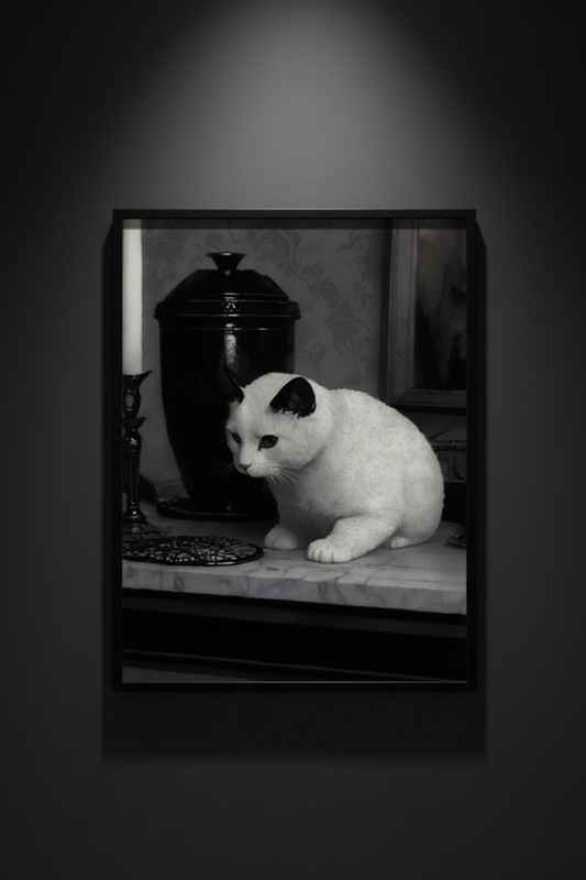 The Marble Ledge Cat, art print