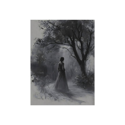 The Mist Path gothic woman on a misty forest path fine art print