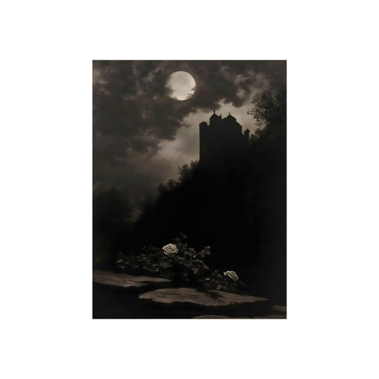 The Moonlit Citadel gothic landscape fine art paper print artwork