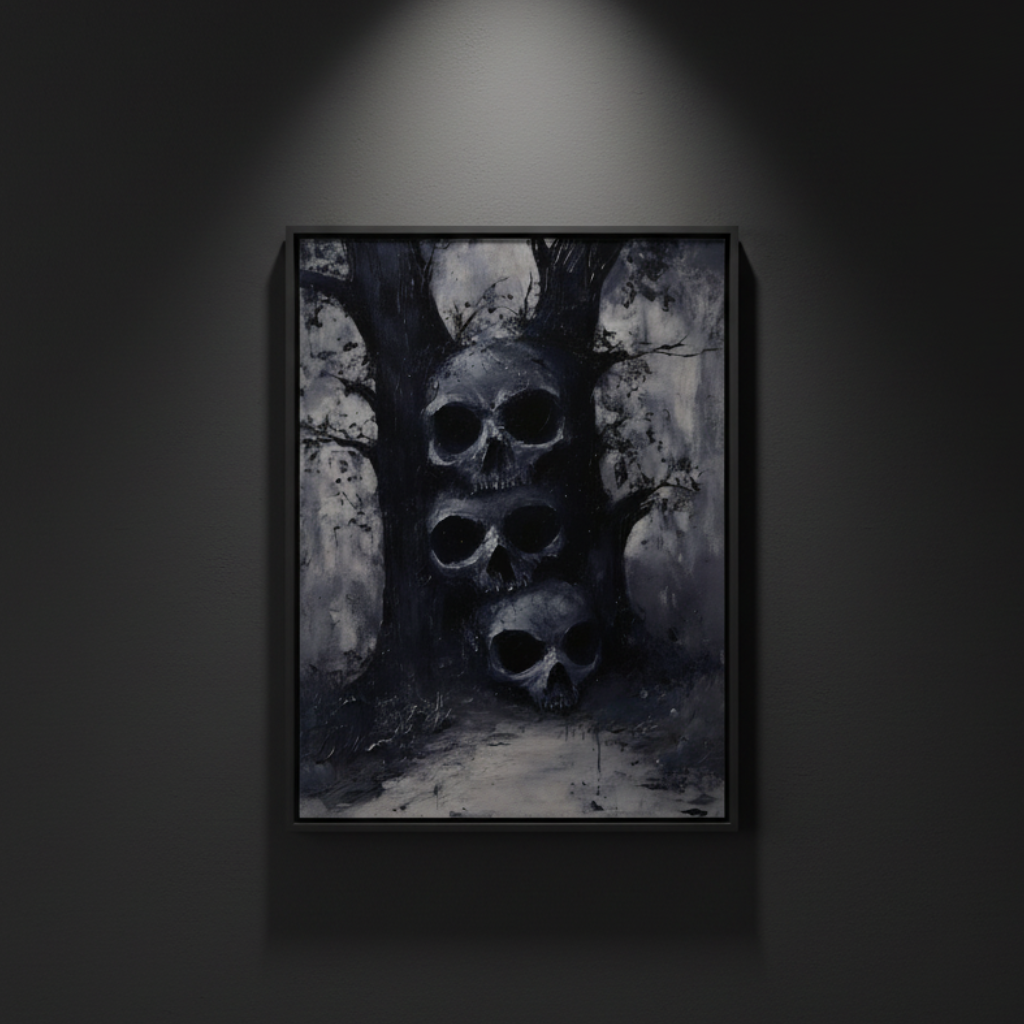 The Ossuary Path gothic skull forest fine art artwork