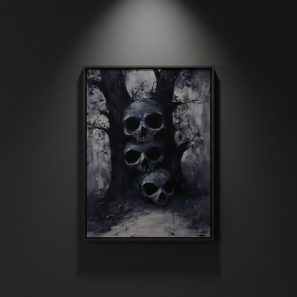 The Ossuary Path gothic skull forest fine art artwork