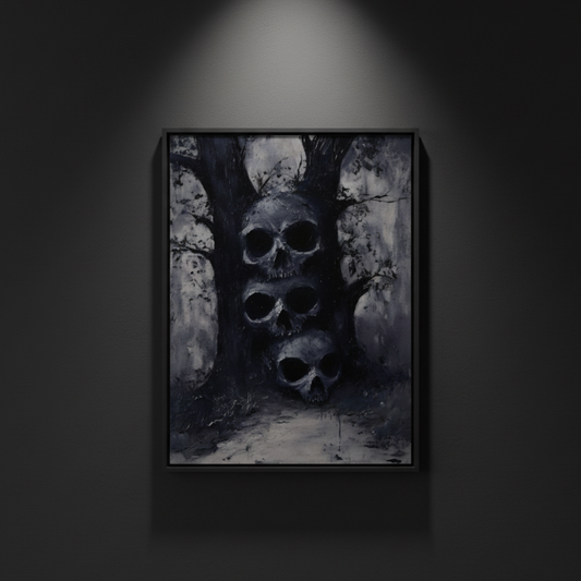 The Ossuary Path gothic skull forest fine art artwork