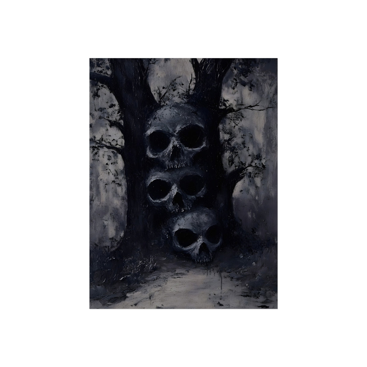 The Ossuary Path gothic skull forest fine art poster