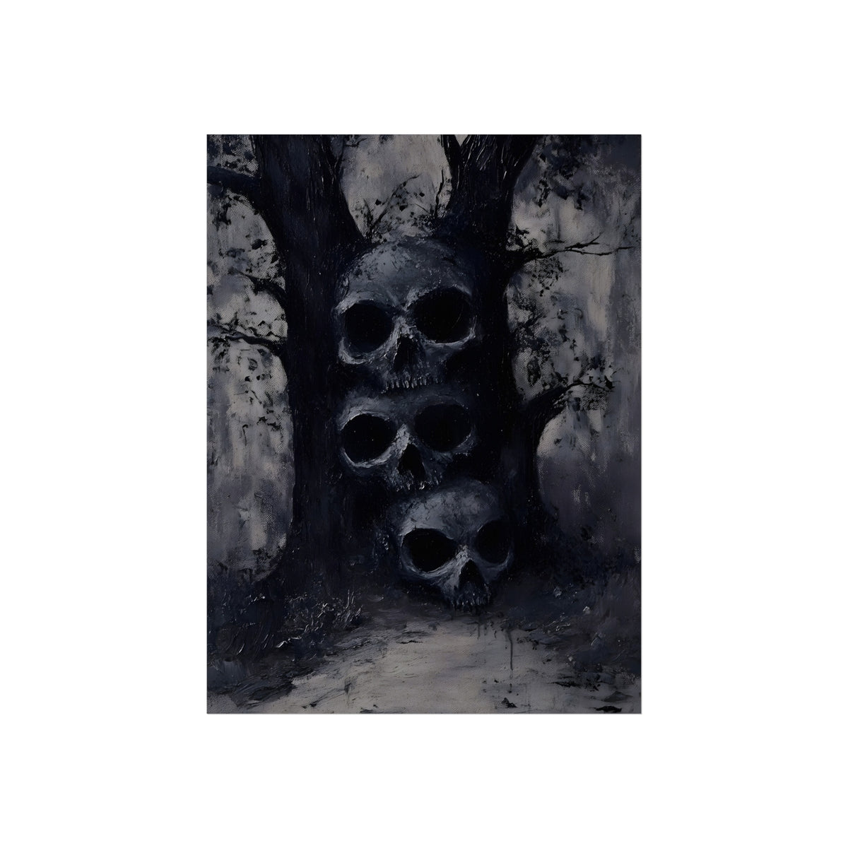 The Ossuary Path gothic skull forest fine art poster