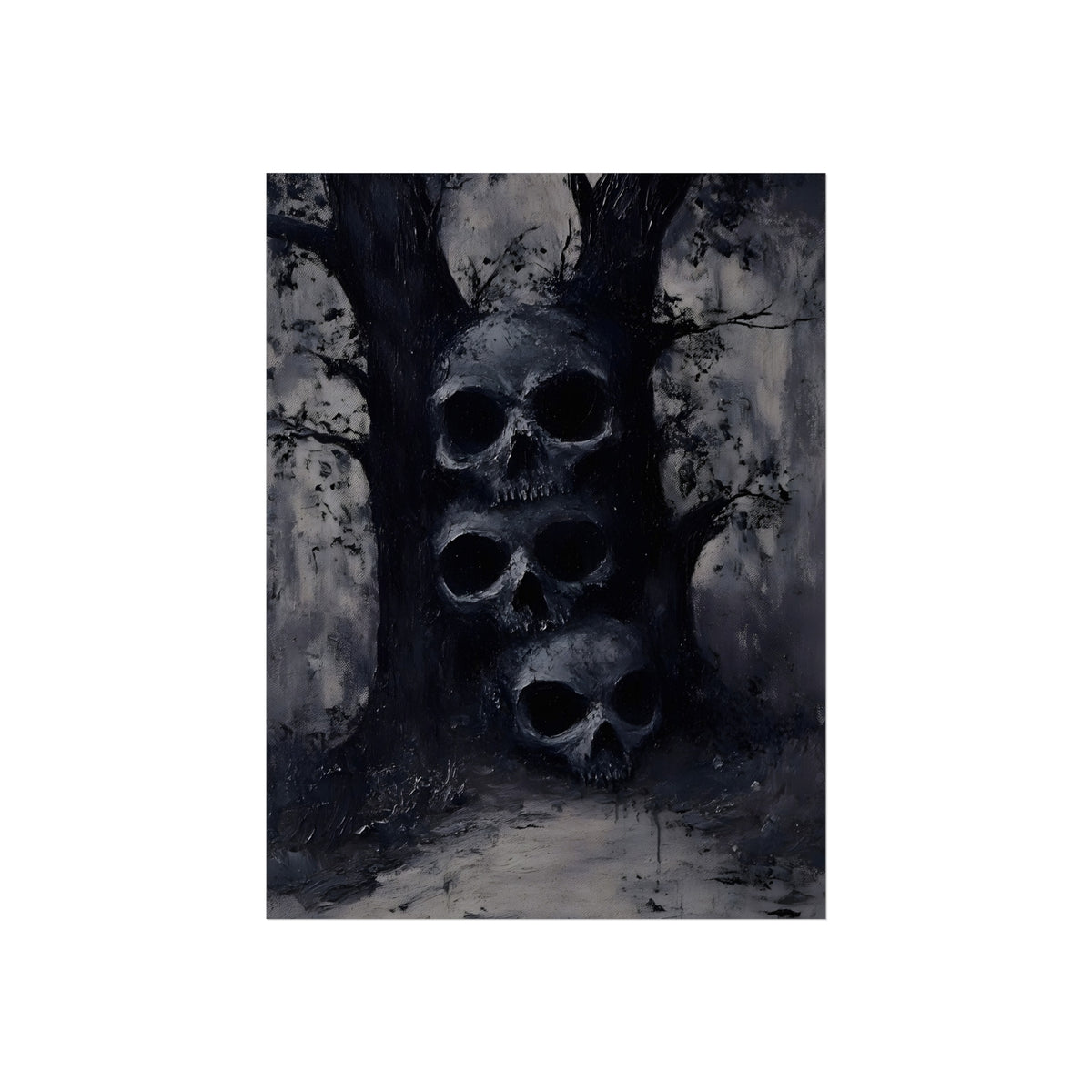 The Ossuary Path gothic skull forest fine art poster