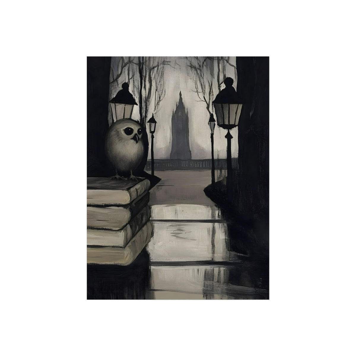 The Owl at Rainfall, art print, view 3