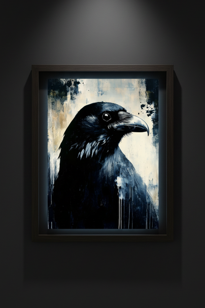 The Watcher gothic raven portrait fine art artwork
