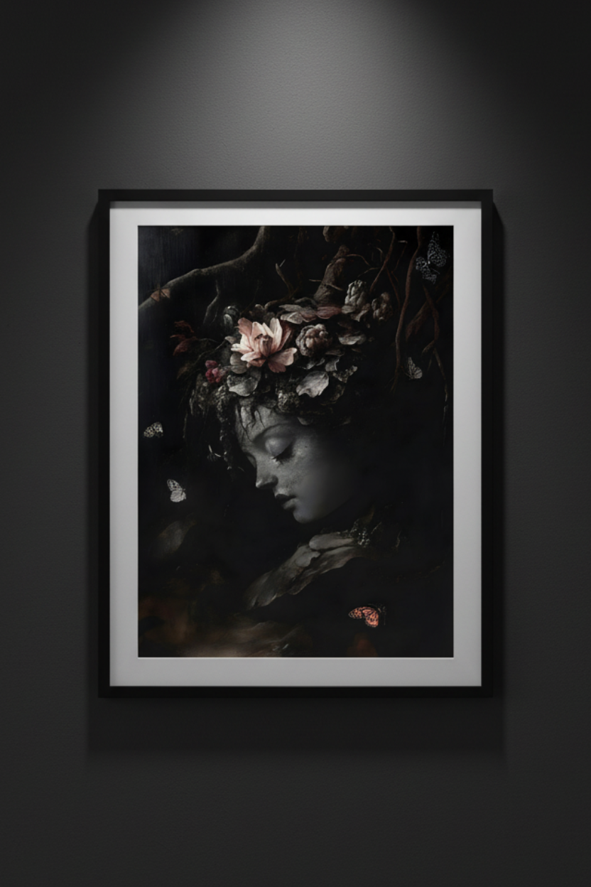The Widow in Shadow, fine art paper print