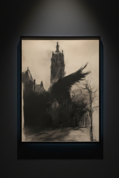 The Winged Cathedral | Gothic Architecture Fine Art Paper Print artwork image