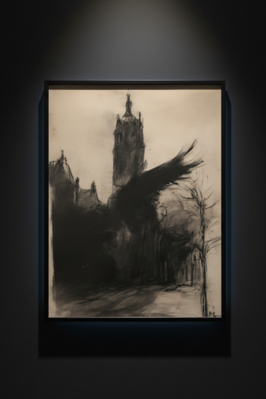 The Winged Cathedral | Gothic Architecture Fine Art Paper Print artwork image
