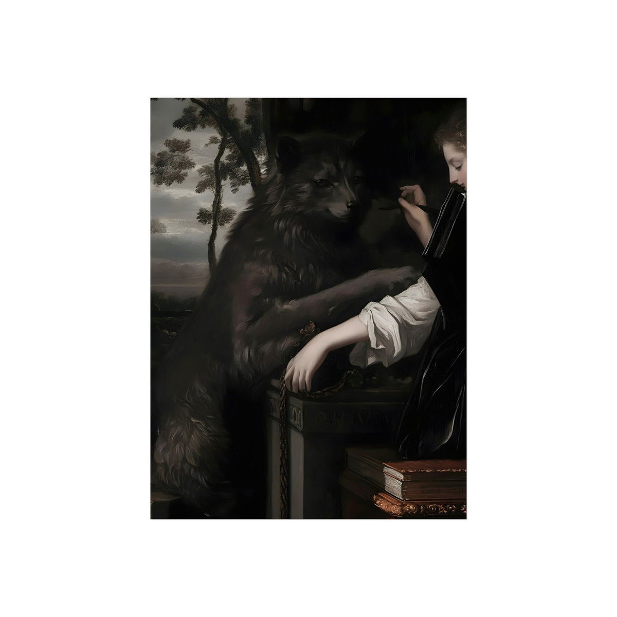 The Wolf's Audience baroque portrait fine art paper print artwork