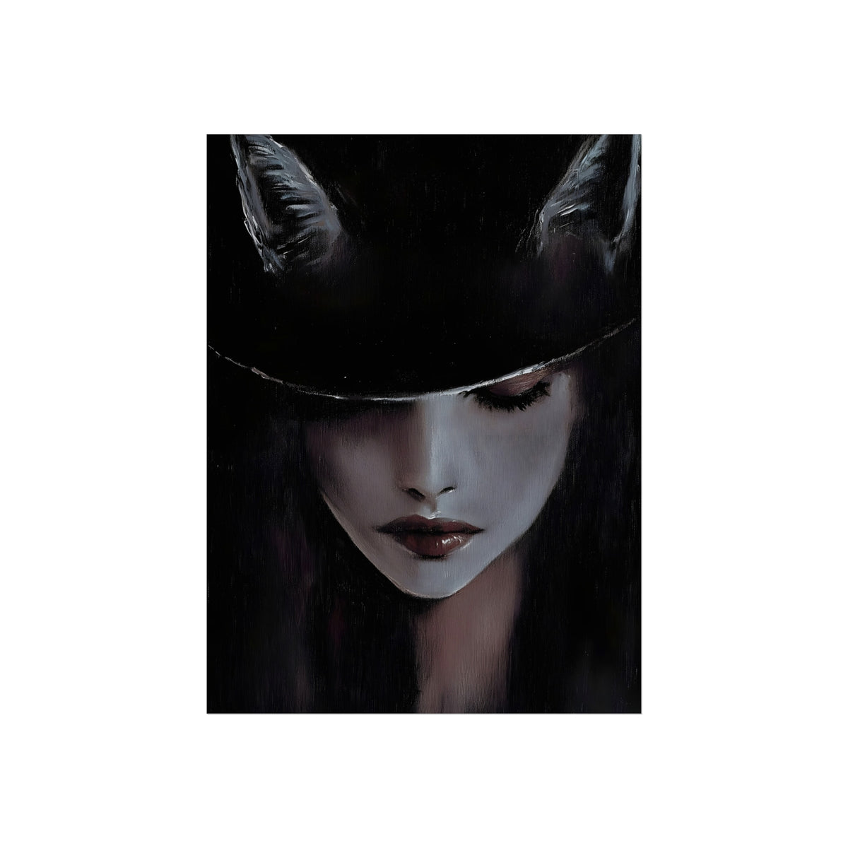 The Woman in the Hat | Gothic Portrait Fine Art Paper Print artwork
