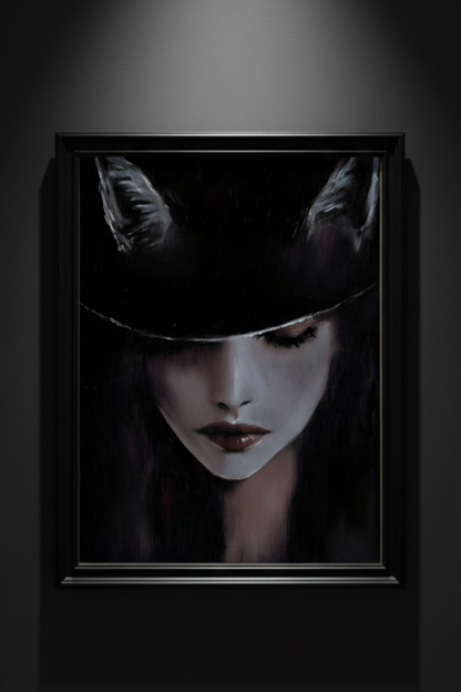 The Woman in the Hat | Gothic Portrait Fine Art Paper Print artwork image