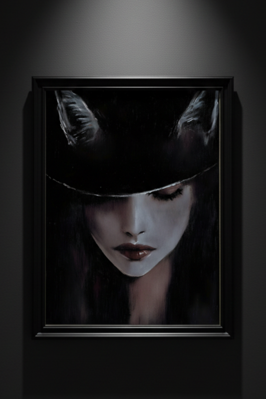 The Woman in the Hat | Gothic Portrait Fine Art Paper Print artwork image