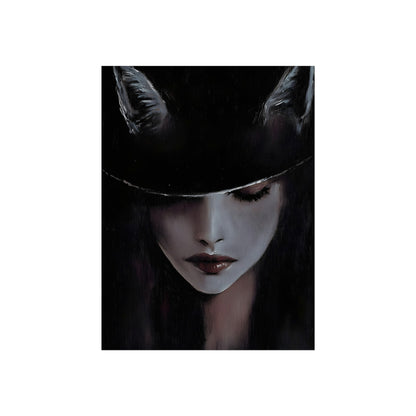 The Woman in the Hat | Gothic Portrait Fine Art Paper Print fine art paper print mockup