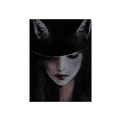 The Woman in the Hat | Gothic Portrait Fine Art Paper Print framed display mockup