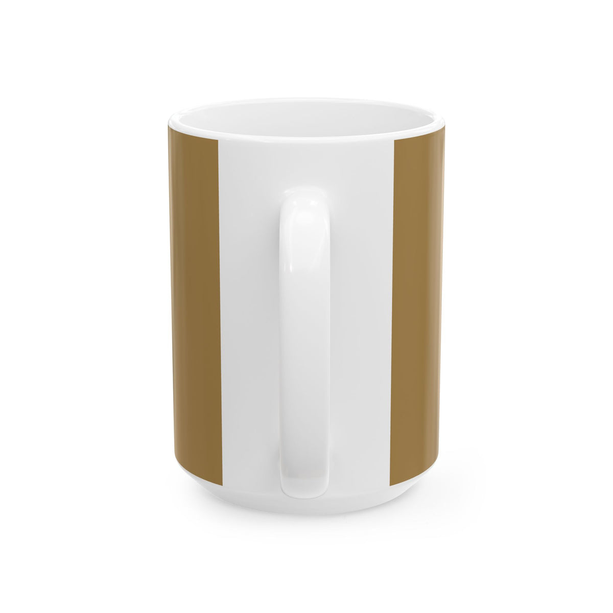 Funny coffee mug printed with "THIS CUP KNOWS ME BETTER THAN MY WIFE", 15 oz size, back view showing the handle