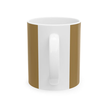 Funny coffee mug printed with "THIS CUP KNOWS ME BETTER THAN MY WIFE", back view showing the handle