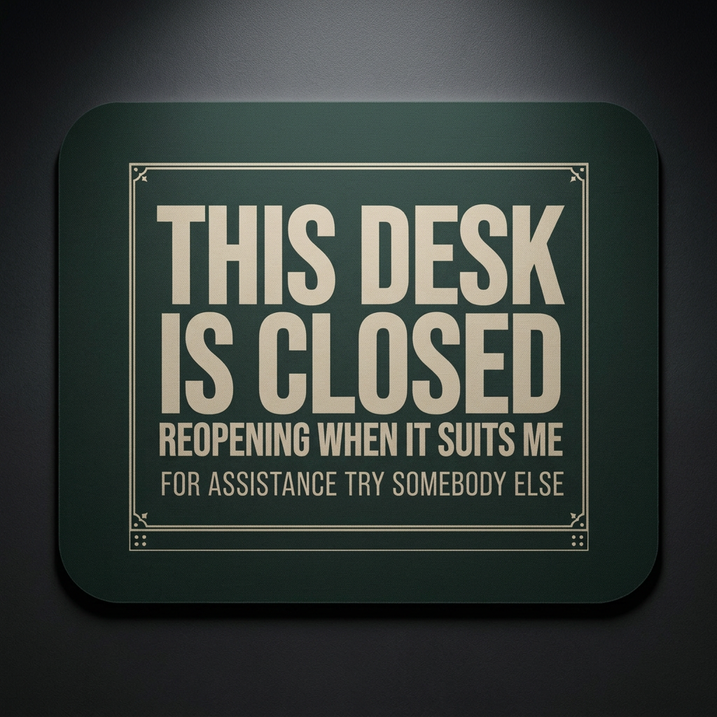 This Desk Is Closed Mouse Pad – Funny Office Desk Decor