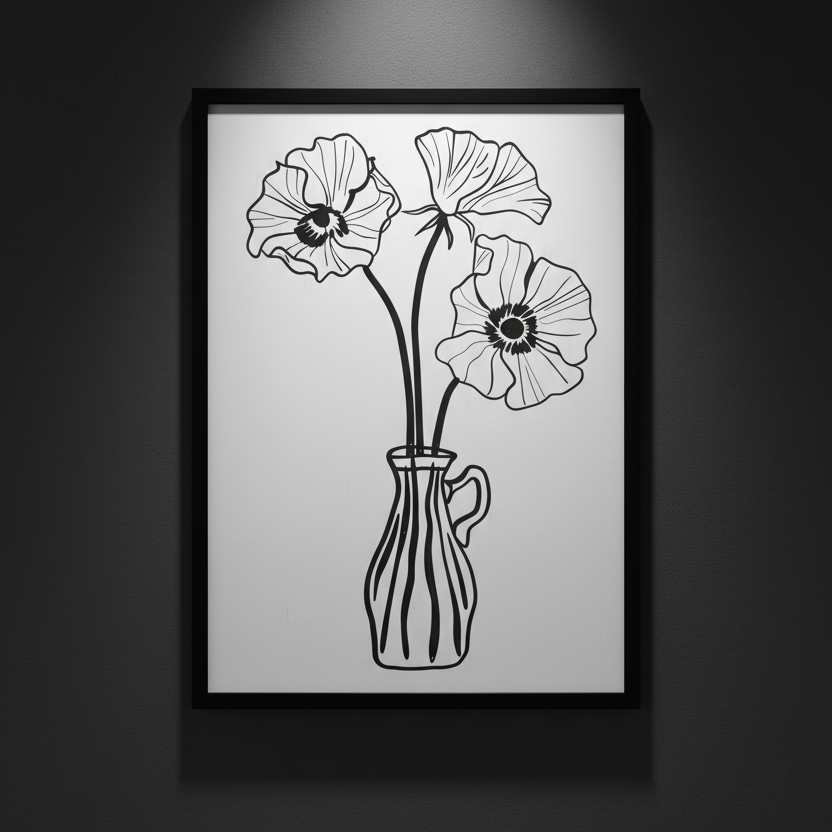 Three Poppies in Line, art print