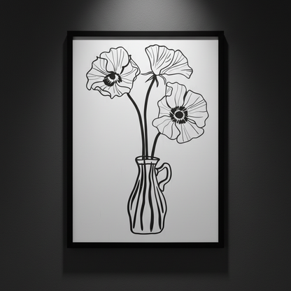 Three Poppies in Line, art print